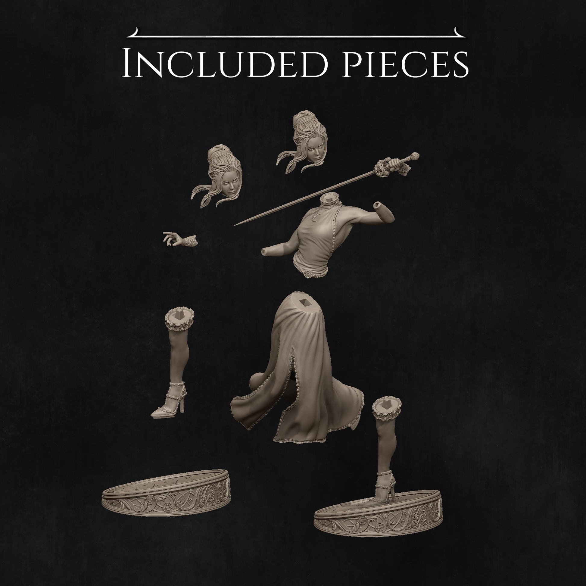 Luna, Moonlight Fencer | Garage Resin Kit Statue | D&D TTRPG Fantasy Miniature | Nerikson