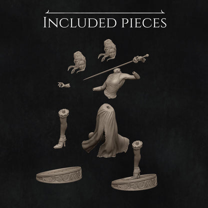 Luna, Moonlight Fencer | Garage Resin Kit Statue | D&D TTRPG Fantasy Miniature | Nerikson