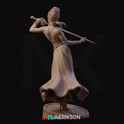 Luna, Moonlight Fencer | Garage Resin Kit Statue | D&D TTRPG Fantasy Miniature | Nerikson