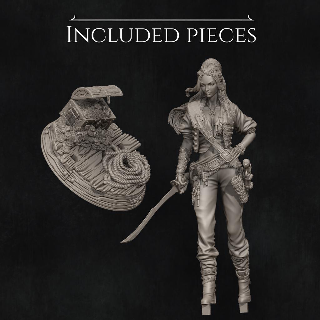 Mariana the Pirate | Garage Resin Kit Statue | D&D TTRPG Fantasy Miniature | Nerikson