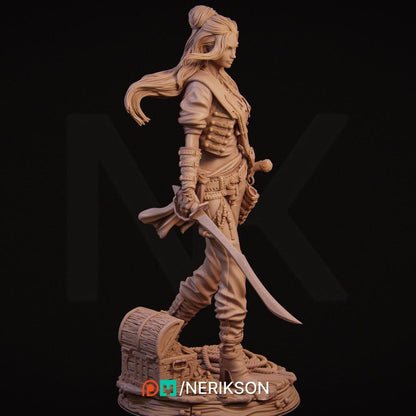 Mariana the Pirate | Garage Resin Kit Statue | D&D TTRPG Fantasy Miniature | Nerikson