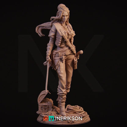 Mariana the Pirate | Garage Resin Kit Statue | D&D TTRPG Fantasy Miniature | Nerikson