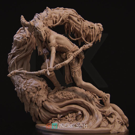 Meabh the Wild Ranger | Garage Resin Kit Statue | D&D TTRPG Fantasy Miniature | Nerikson