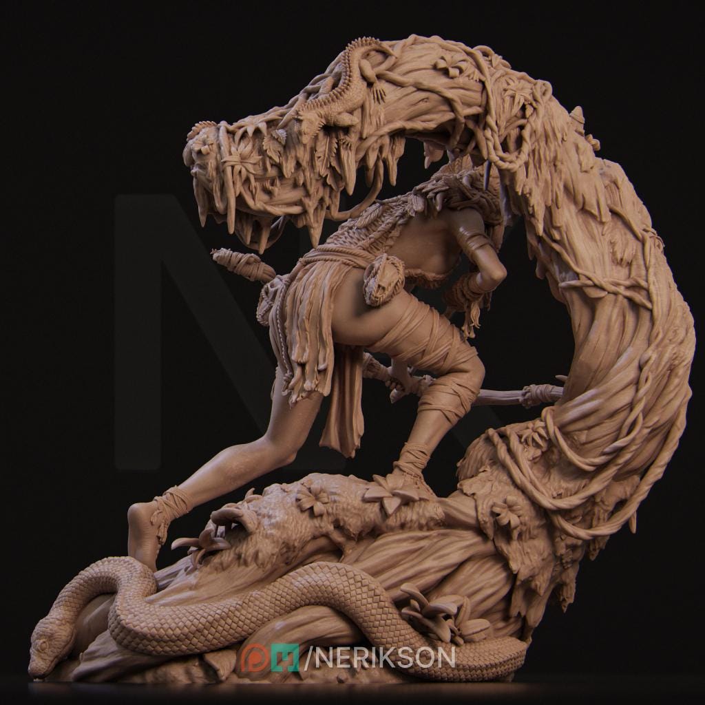 Meabh the Wild Ranger | Garage Resin Kit Statue | D&D TTRPG Fantasy Miniature | Nerikson