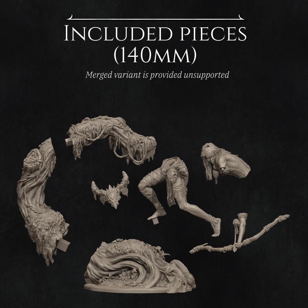 Meabh the Wild Ranger | Garage Resin Kit Statue | D&D TTRPG Fantasy Miniature | Nerikson