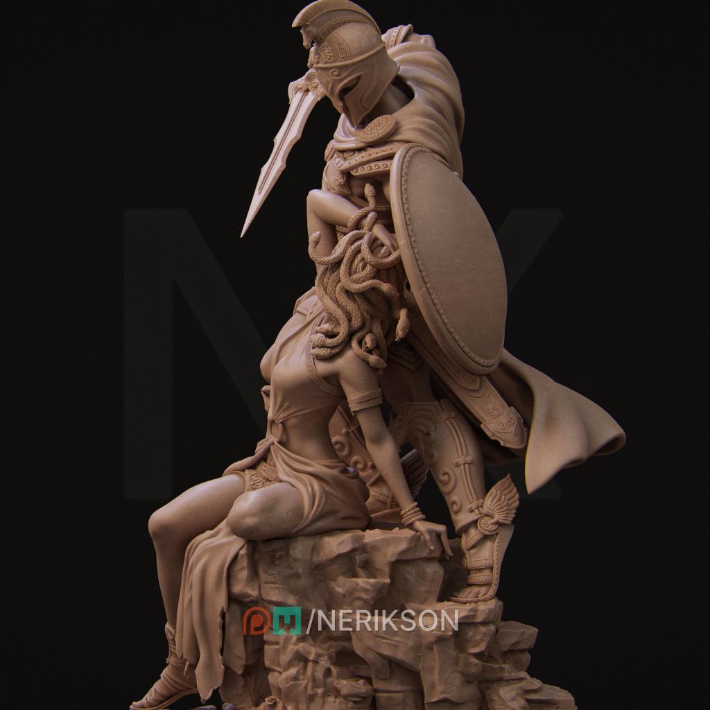 Medusa and Perseus, Greek Mythology | Garage Resin Kit Statue | D&D TTRPG Fantasy Miniature | Nerikson
