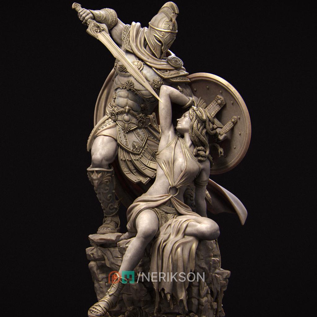 Medusa and Perseus, Greek Mythology | Garage Resin Kit Statue | D&D TTRPG Fantasy Miniature | Nerikson