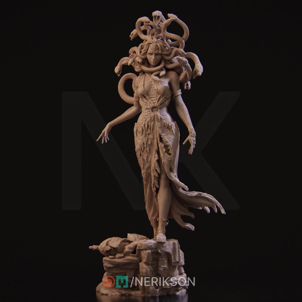Medusa Standalone, Greek Mythology | Garage Resin Kit Statue | D&D TTRPG Fantasy Miniature | Nerikson