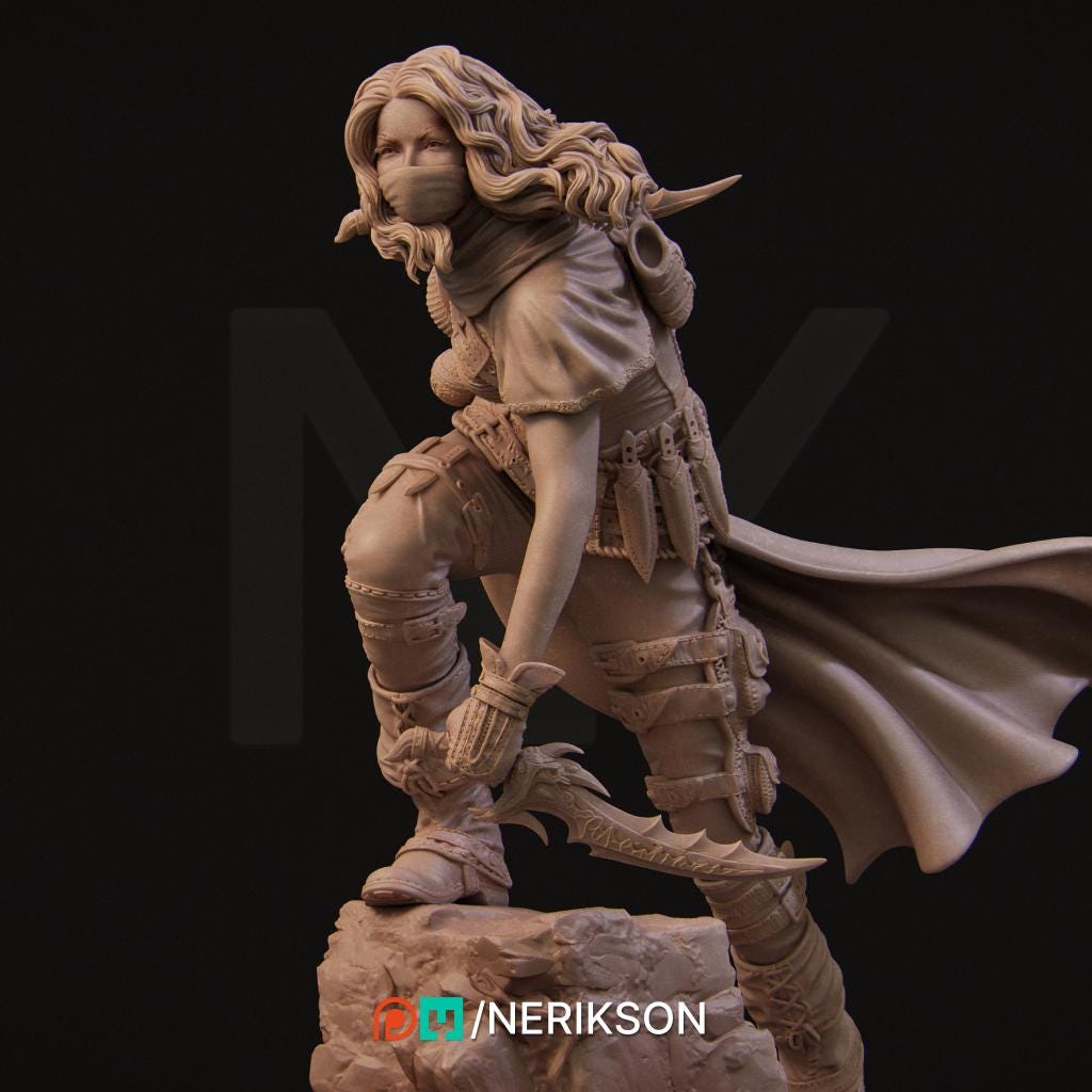 Ode to Joy - Enika The Assassin Standalone | Garage Resin Kit Statue | D&D TTRPG Fantasy Miniature | Nerikson