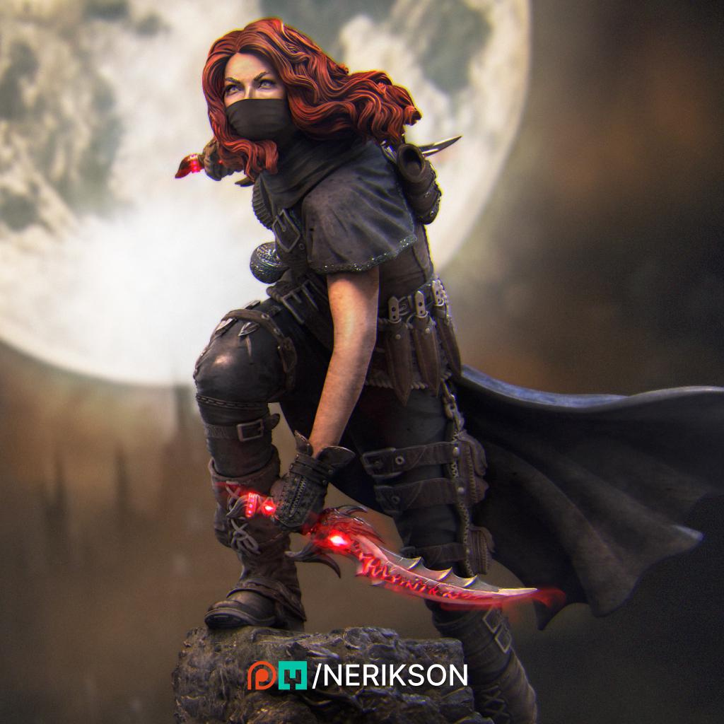 Ode to Joy - Enika The Assassin Standalone | Garage Resin Kit Statue | D&D TTRPG Fantasy Miniature | Nerikson