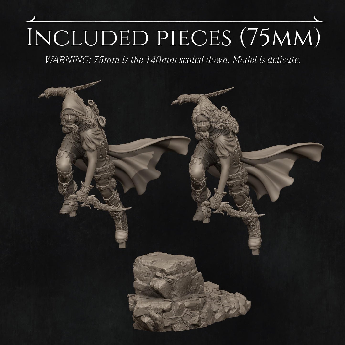 Ode to Joy - Enika The Assassin Standalone | Garage Resin Kit Statue | D&D TTRPG Fantasy Miniature | Nerikson