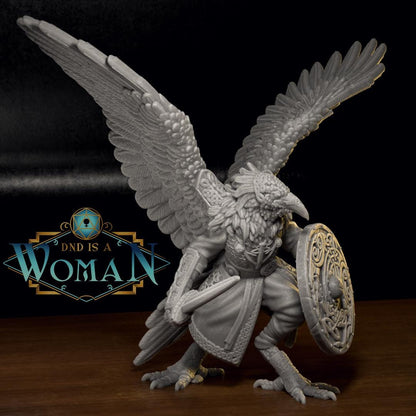 Aaracokra Cleric | D&D TTRPG Miniature | DnD Is A Woman | NO BASE