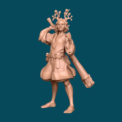 Graileigh a Barbarian Nature Spirit | D&D TTRPG Miniature | Awkward Penguin Minis