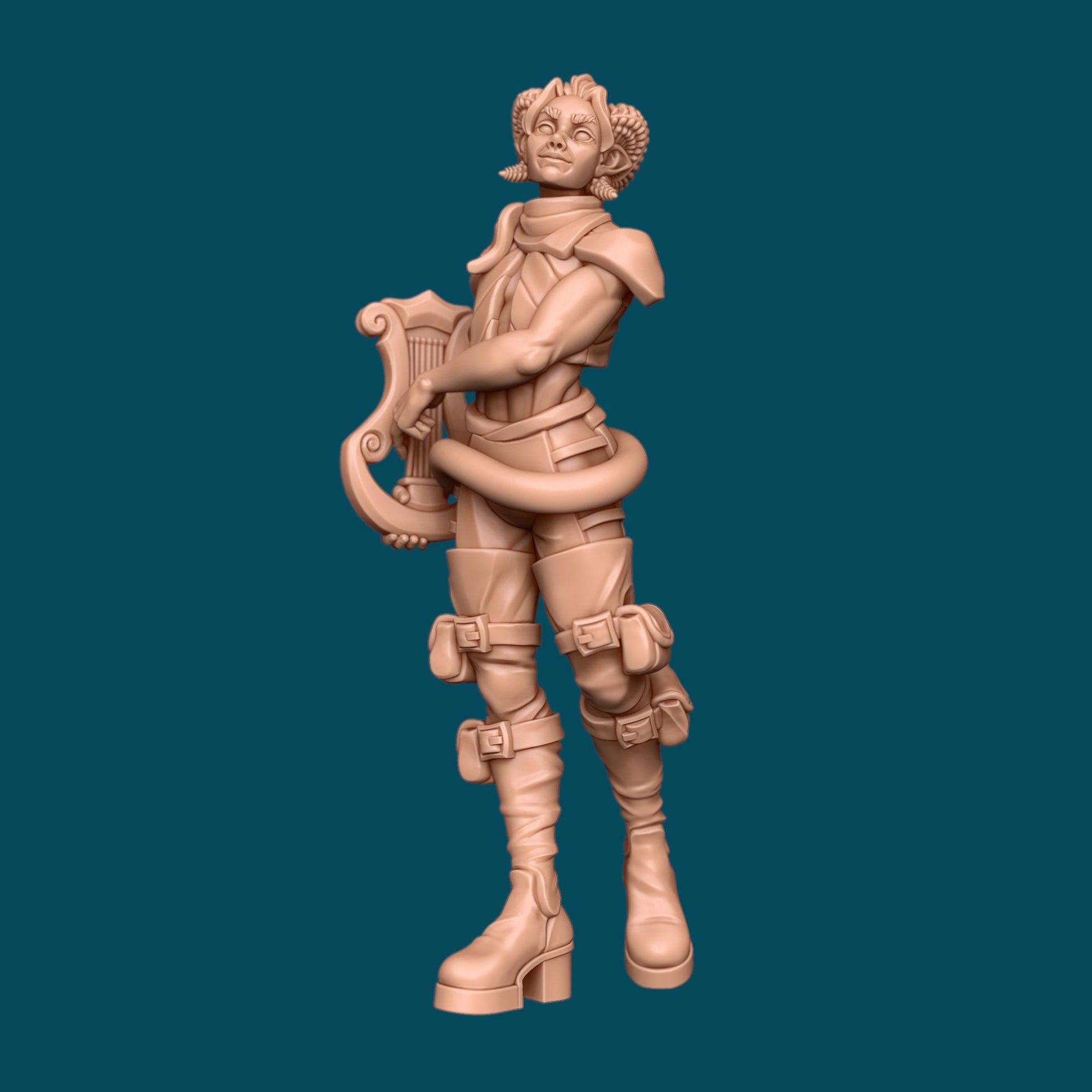 Laurel a Tiefling Bard | D&D TTRPG Miniature | Awkward Penguin Minis