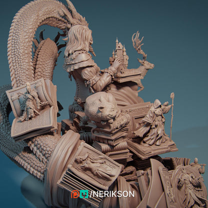 Orinthia the Magical Librarian | Garage Resin Kit Statue | D&D TTRPG Fantasy Miniature | Nerikson