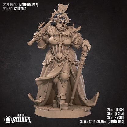 Vampire Countess | TABLETOP SCALE | D&D TTRPG Miniature | Bite the Bullet