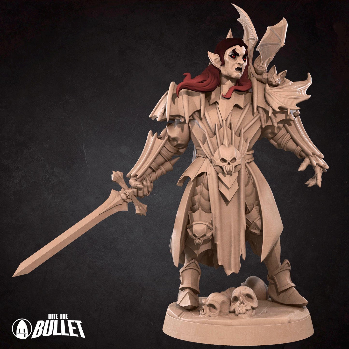 Vampire Necromancer | TABLETOP SCALE | D&D TTRPG Miniature | Bite the Bullet