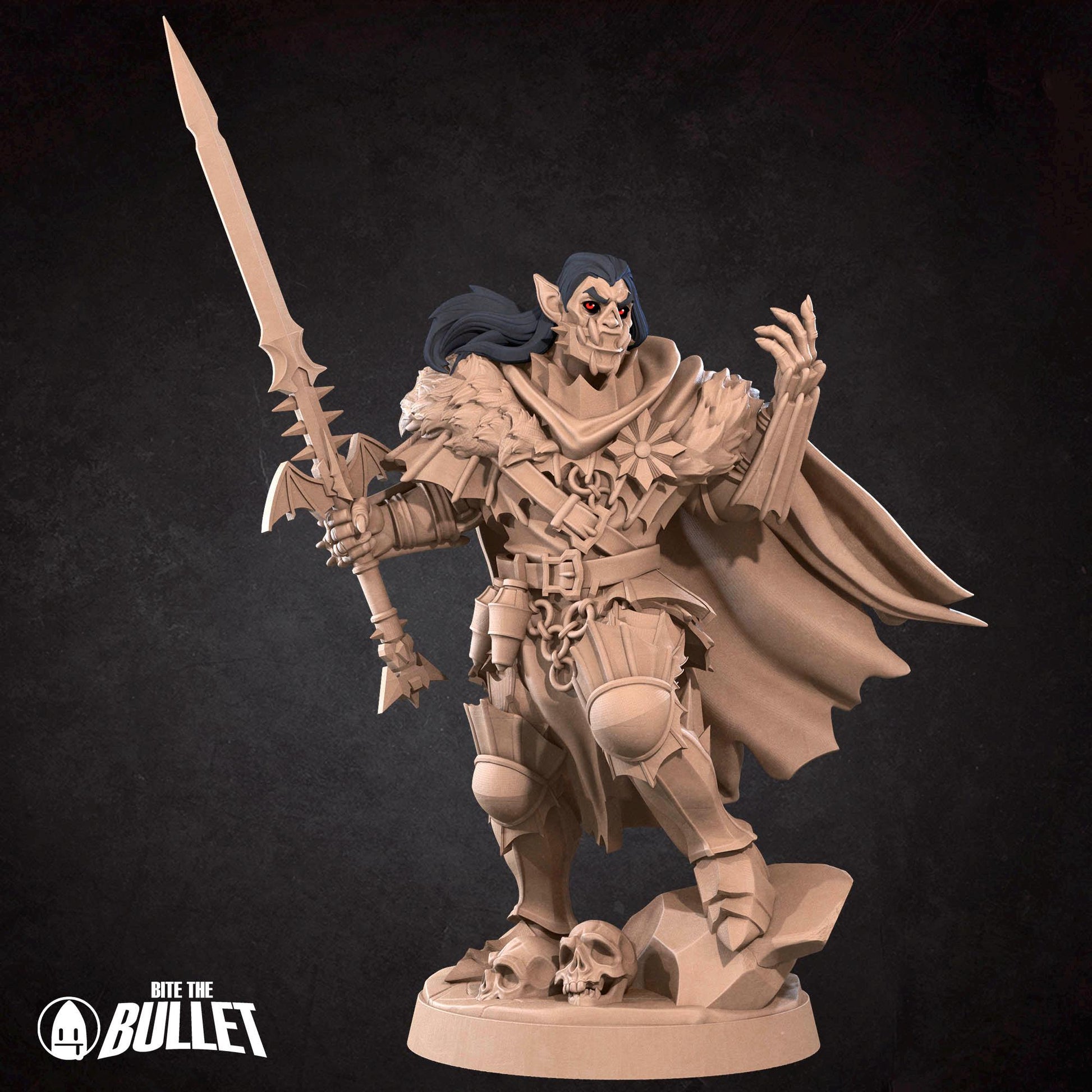 Vampire Warrior | TABLETOP SCALE | D&D TTRPG Miniature | Bite the Bullet