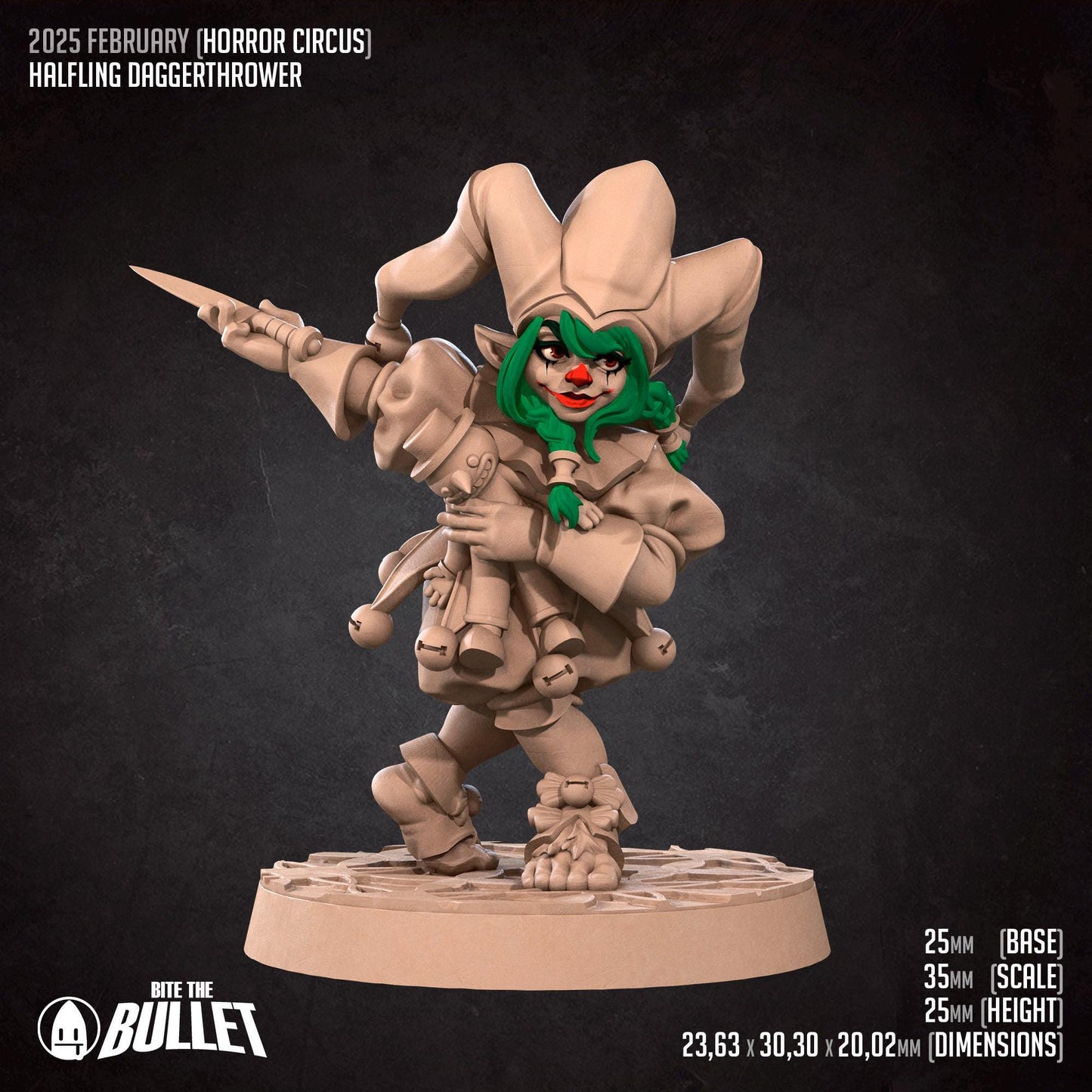 Halfling Daggerthrower | D&D Tabletop Gaming Scale Resin Miniature | Bite the Bullet