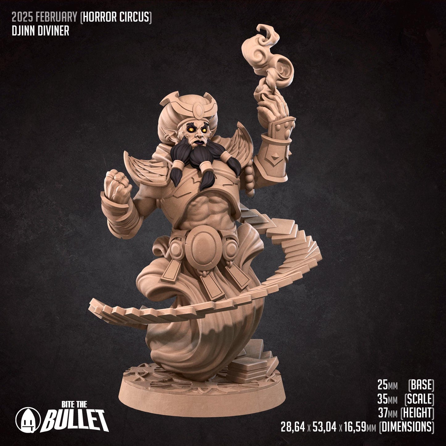 Djinn Diviner | D&D Tabletop Gaming Scale Resin Miniature | Bite the Bullet