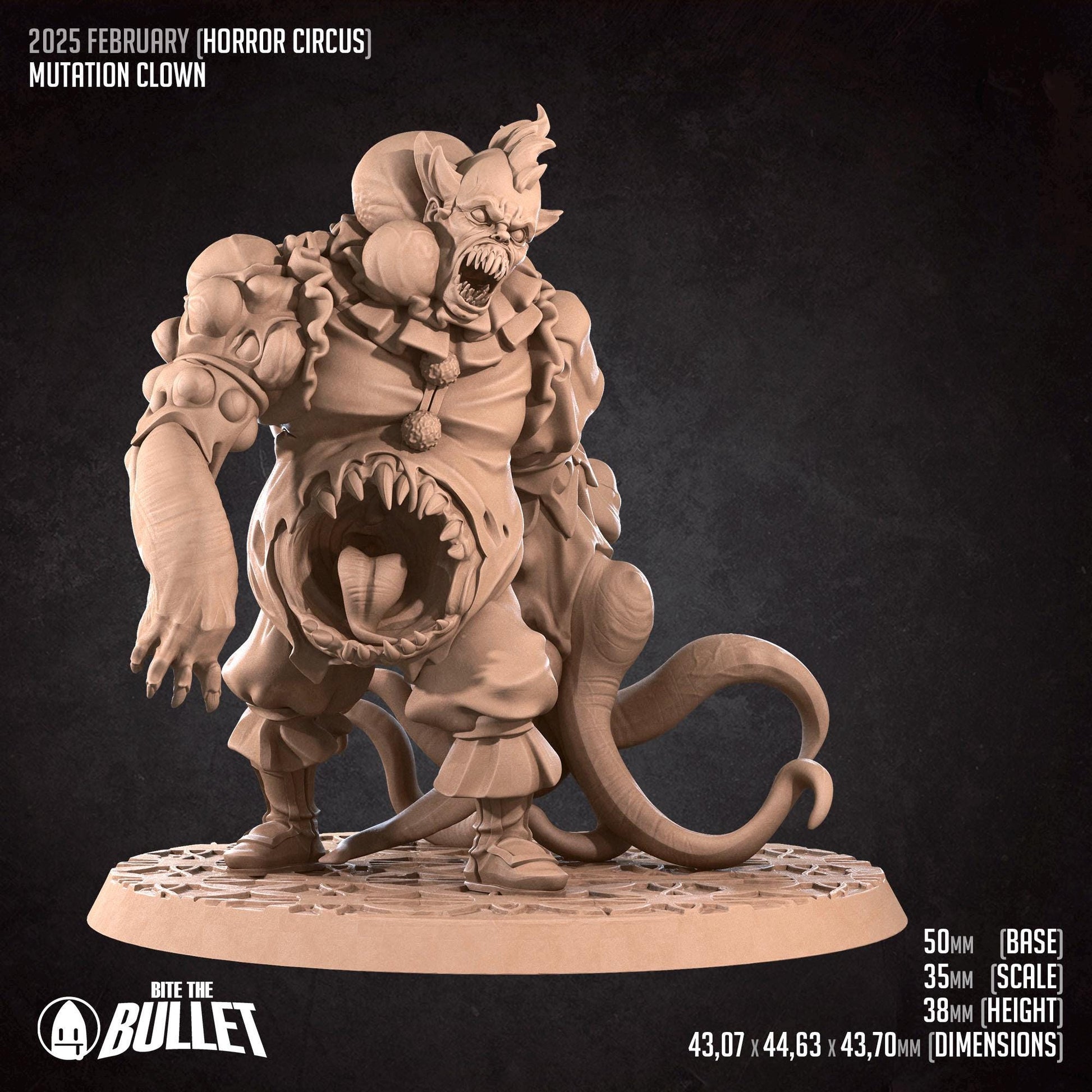 Mutation Clown | D&D Tabletop Gaming Scale Resin Miniature | Bite the Bullet