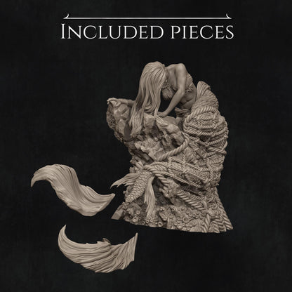 Requiem for a Dream, Captured Mermaid | Garage Resin Kit Statue | D&D TTRPG Fantasy Miniature | Nerikson