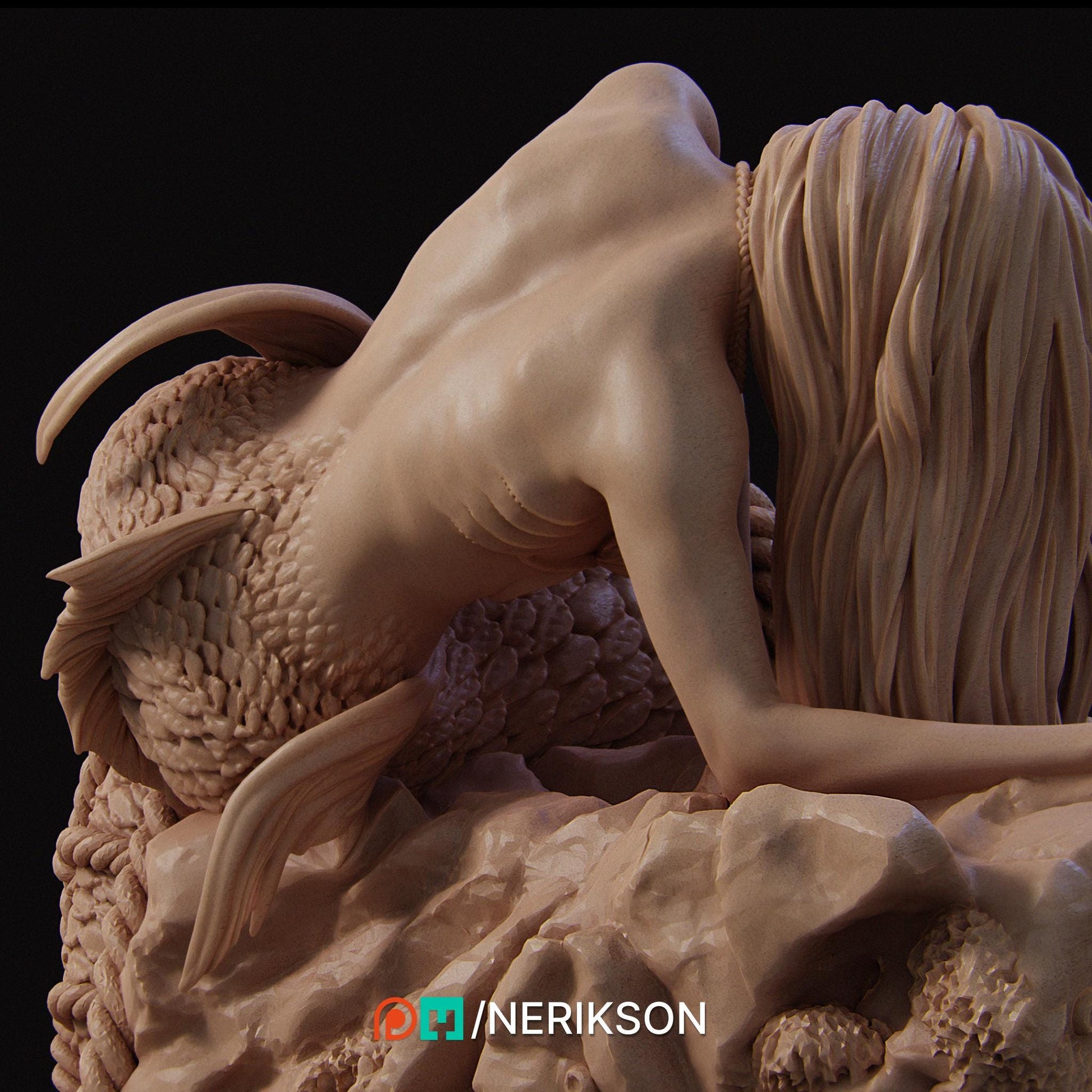 Requiem for a Dream, Captured Mermaid | Garage Resin Kit Statue | D&D TTRPG Fantasy Miniature | Nerikson