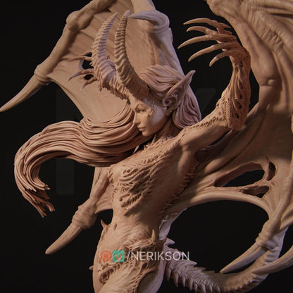 Rylana the Succubus | Garage Resin Kit Statue | D&D TTRPG Fantasy Miniature | Nerikson