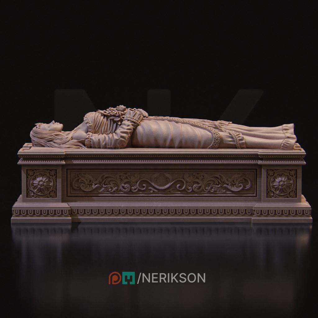 Sleeping Princess | TABLETOP SCALE | D&D TTRPG Fantasy Miniature | Nerikson