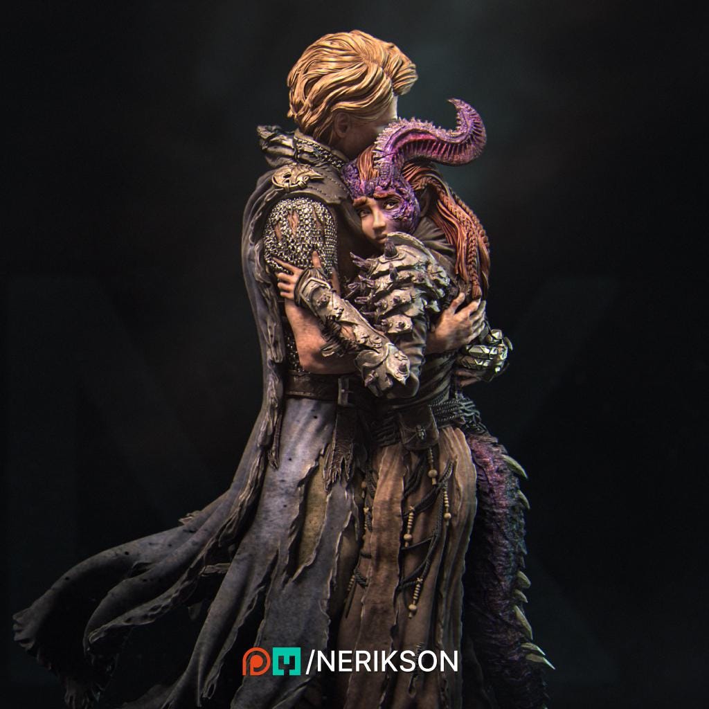 The Last Battle, Full Diorama | Garage Resin Kit Statue | D&D TTRPG Fantasy Miniature | Nerikson