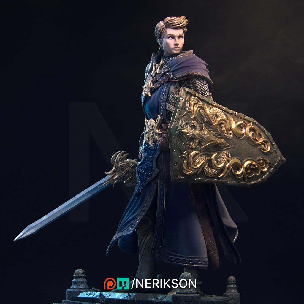 The Last Battle - Aaron Standalone | Garage Resin Kit Statue | D&D TTRPG Fantasy Miniature | Nerikson