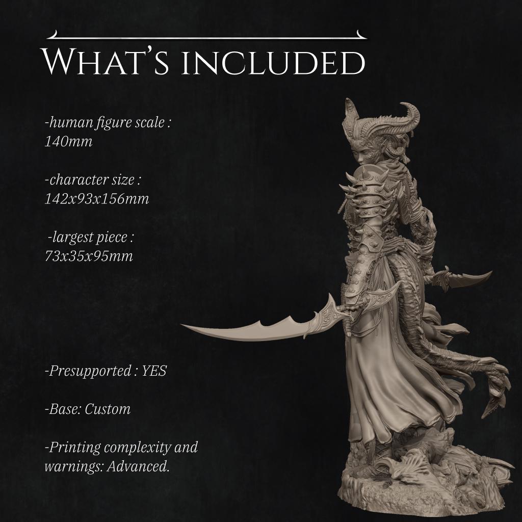 The Last Battle - Iensi the Demon Hunter Standalone | Garage Resin Kit Statue | D&D TTRPG Fantasy Miniature | Nerikson