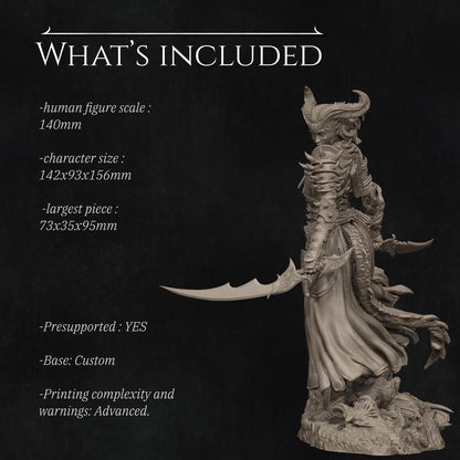 The Last Battle - Iensi the Demon Hunter Standalone | Garage Resin Kit Statue | D&D TTRPG Fantasy Miniature | Nerikson
