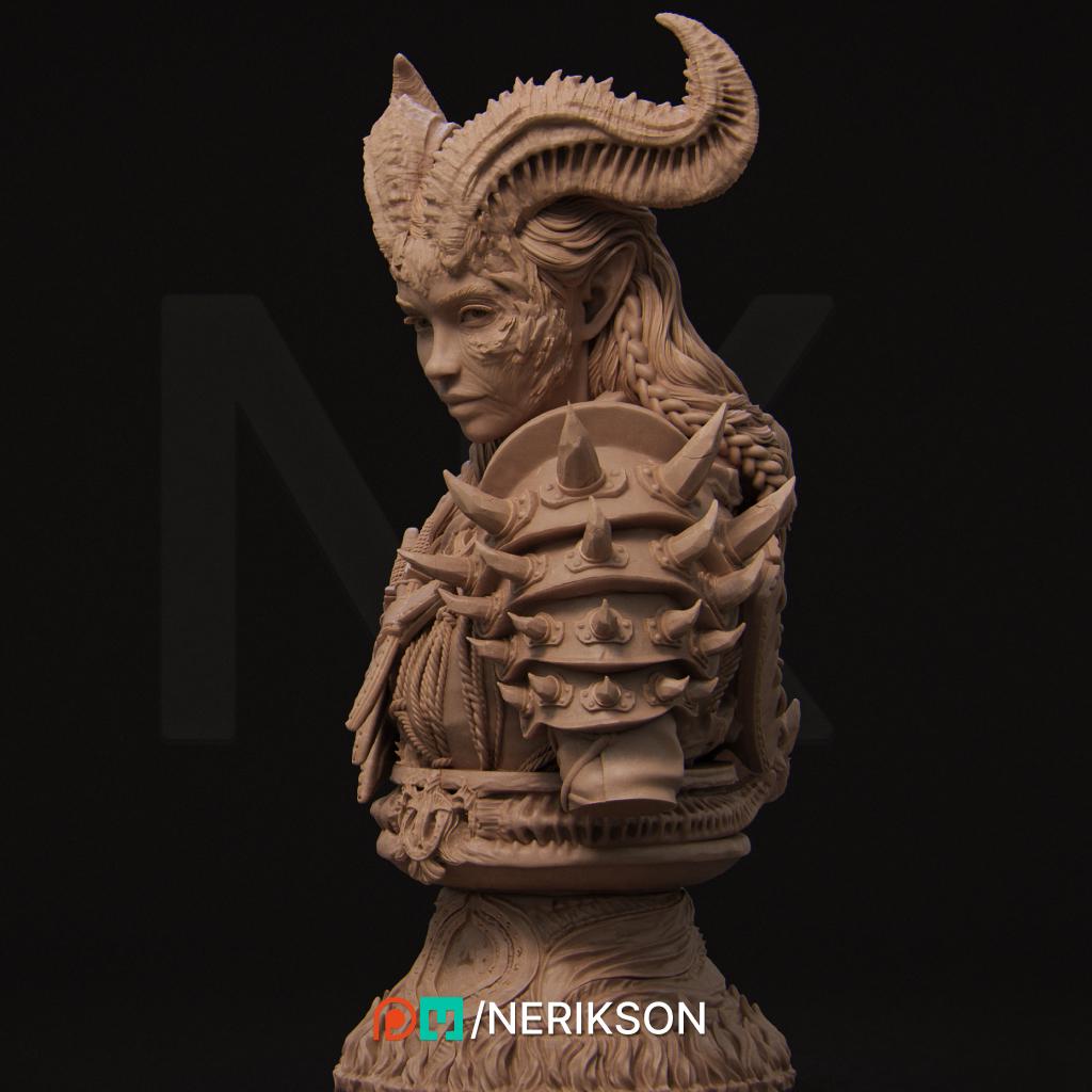 The Last Battle - Iensi the Demon Hunter Standalone | Garage Resin Kit Statue | D&D TTRPG Fantasy Miniature | Nerikson