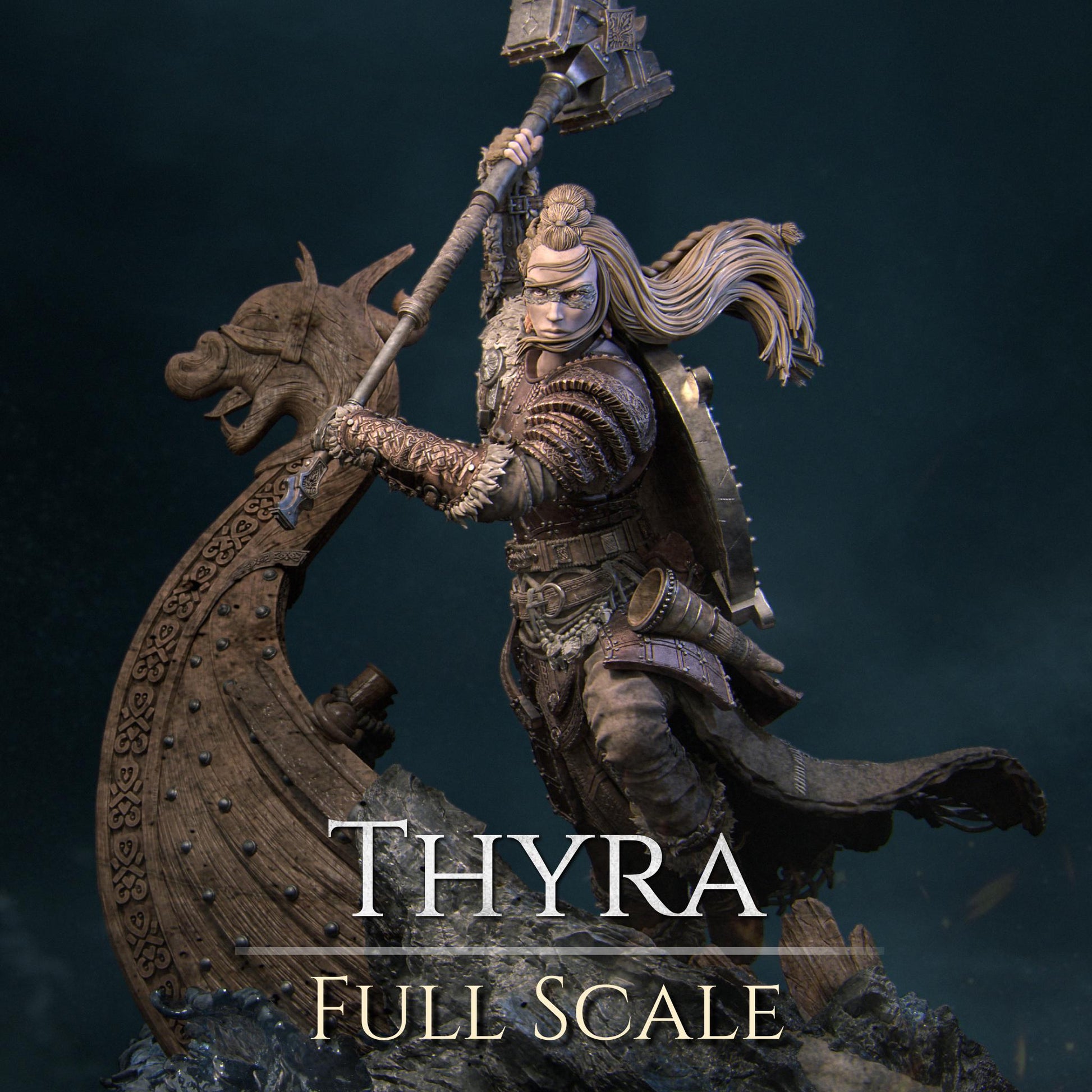Thyra the Conqueror | Garage Resin Kit Statue | D&D TTRPG Fantasy Miniature | Nerikson