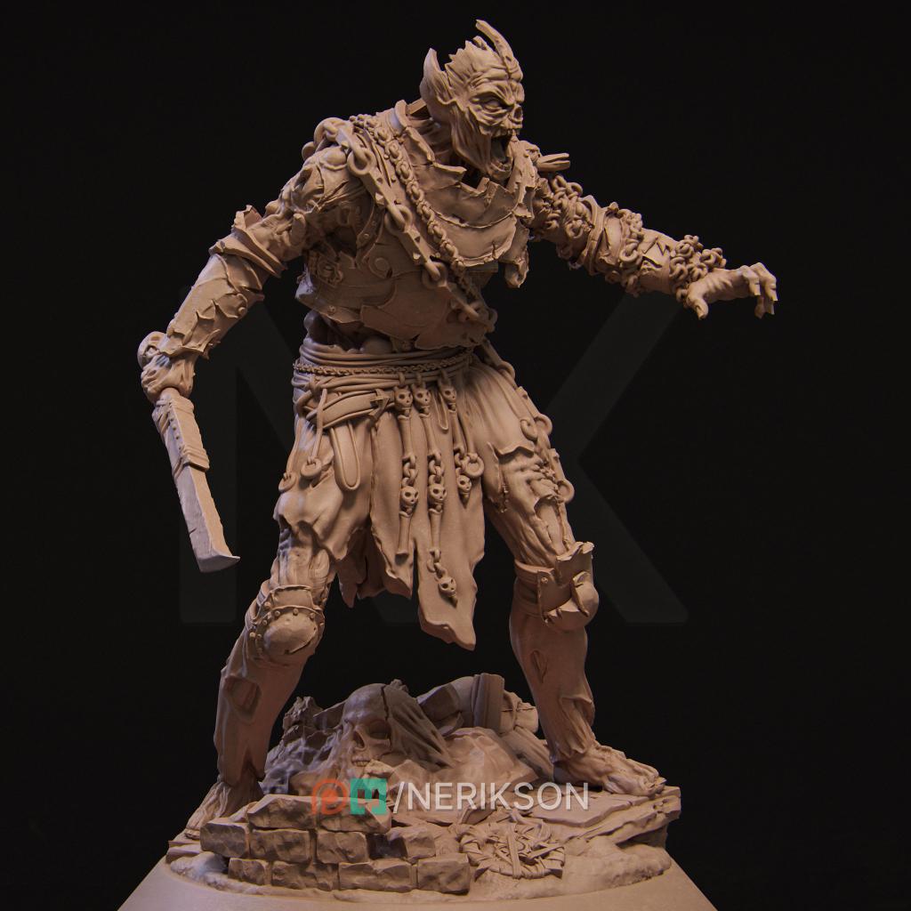 Undead Fighter | TABLETOP SCALE | D&D TTRPG Fantasy Miniature | Nerikson