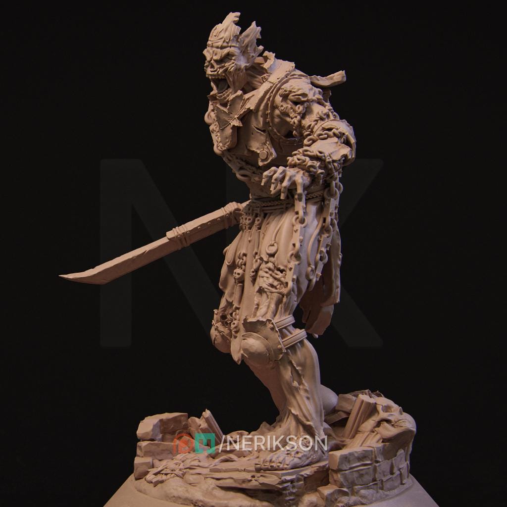 Undead Fighter | TABLETOP SCALE | D&D TTRPG Fantasy Miniature | Nerikson