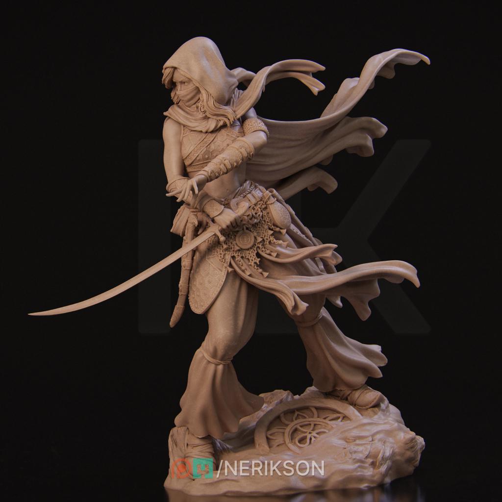 Warrior of The Sands | Garage Resin Kit Statue | D&D TTRPG Fantasy Miniature | Nerikson