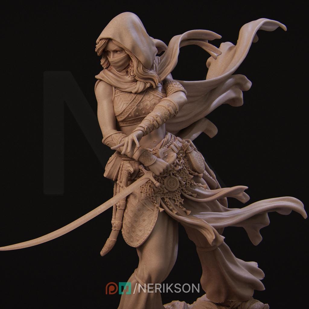 Warrior of The Sands | Garage Resin Kit Statue | D&D TTRPG Fantasy Miniature | Nerikson