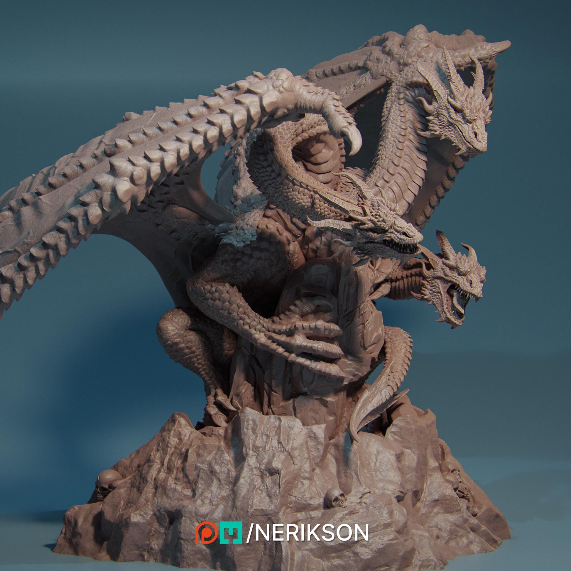 Zmei the Three-Headed Dragon | TABLETOP SCALE | D&D TTRPG Fantasy Miniature | Nerikson