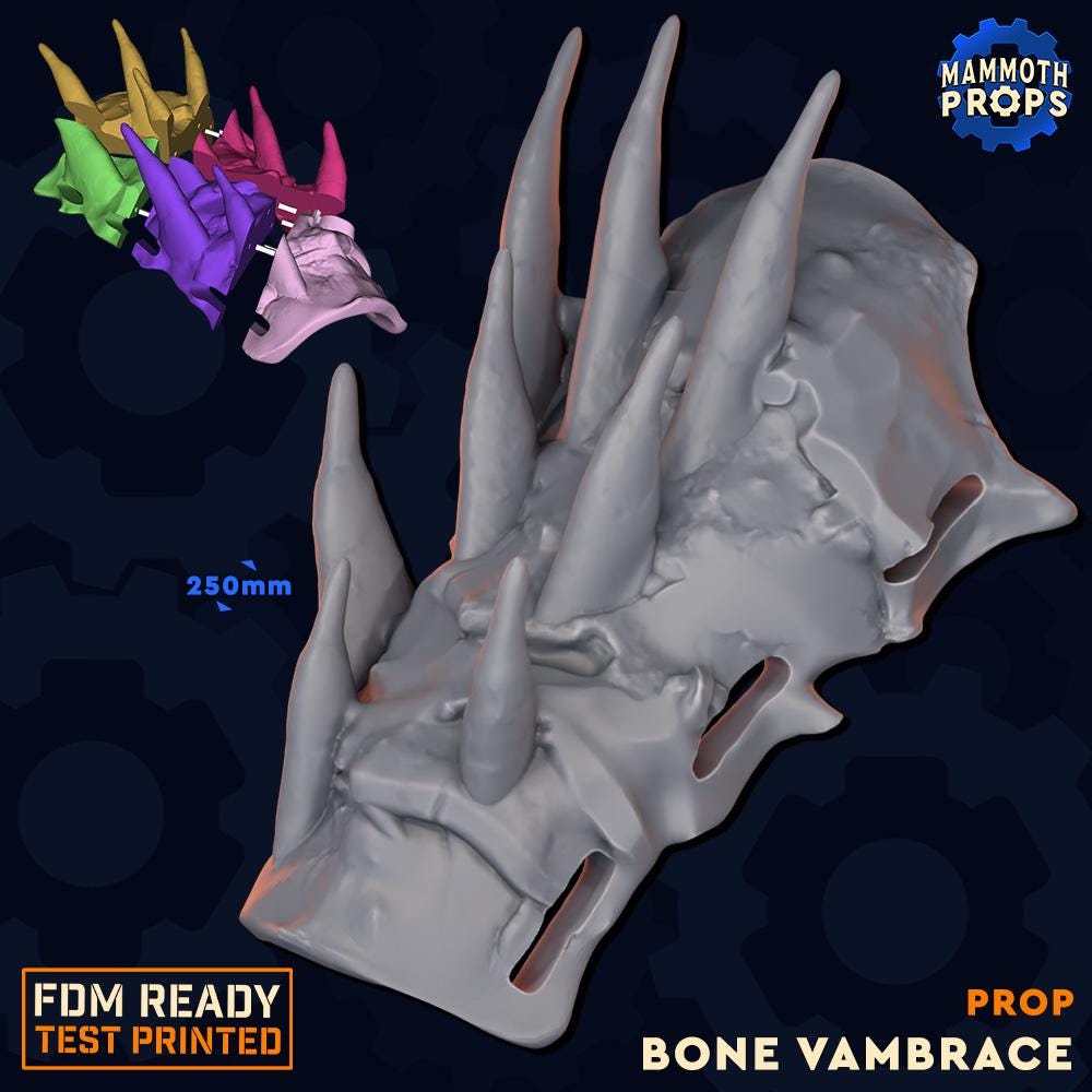 Bone Vambrace | D&D Lifesize TTRPG LARP Gaming Prop | Mammoth Props