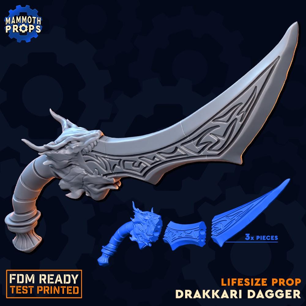 Drakarri Dagger | D&D Lifesize TTRPG LARP Gaming Prop | Mammoth Props