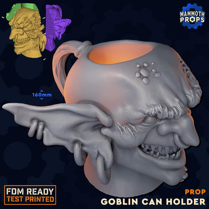 Goblin Head Can Holder | D&D TTRPG LARP Gaming Accessory | Mammoth Props