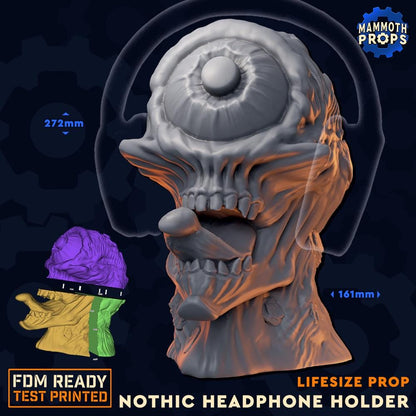 Nothic Headphones Holder | D&D TTRPG LARP Gaming Accessory | Mammoth Props