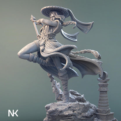Mu Ron Yin the Wind Master 慕容英 | Garage Resin Kit Statue | D&D TTRPG Fantasy Miniature | Nerikson