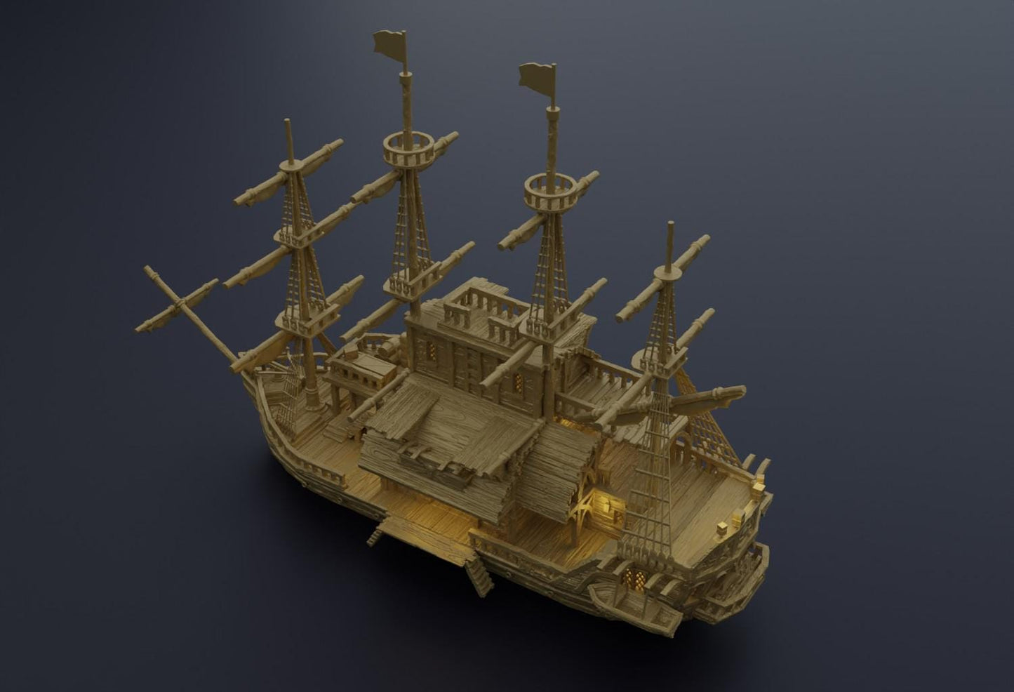 Floating Pirate Tavern | 28mm Scale Model Terrain | D&D TTRPG Playable 3D Printed Building | MiniatureLand