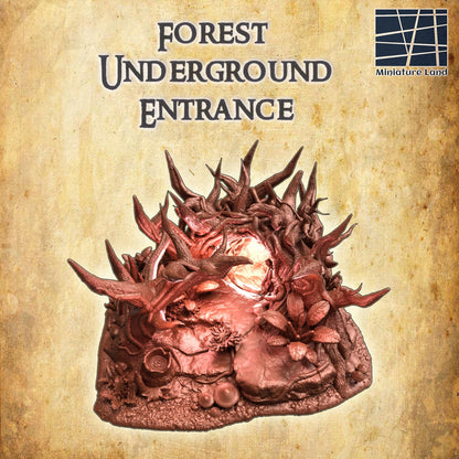 Forest Underground Entrance | 28mm Scale Model Terrain | D&D TTRPG Playable 3D Printed Building | MiniatureLand