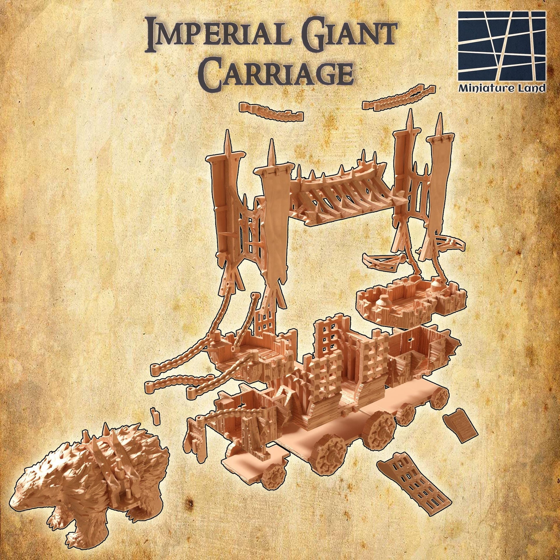 Giant Prison Cart | 28mm Scale Model Terrain | D&D TTRPG Playable 3D Printed Building | MiniatureLand