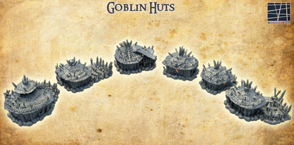 Goblin Huts | 28mm Scale Model Terrain | D&D TTRPG Playable 3D Printed Building | MiniatureLand