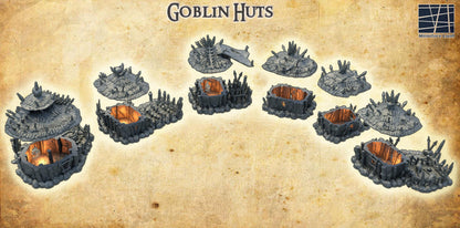 Goblin Huts | 28mm Scale Model Terrain | D&D TTRPG Playable 3D Printed Building | MiniatureLand